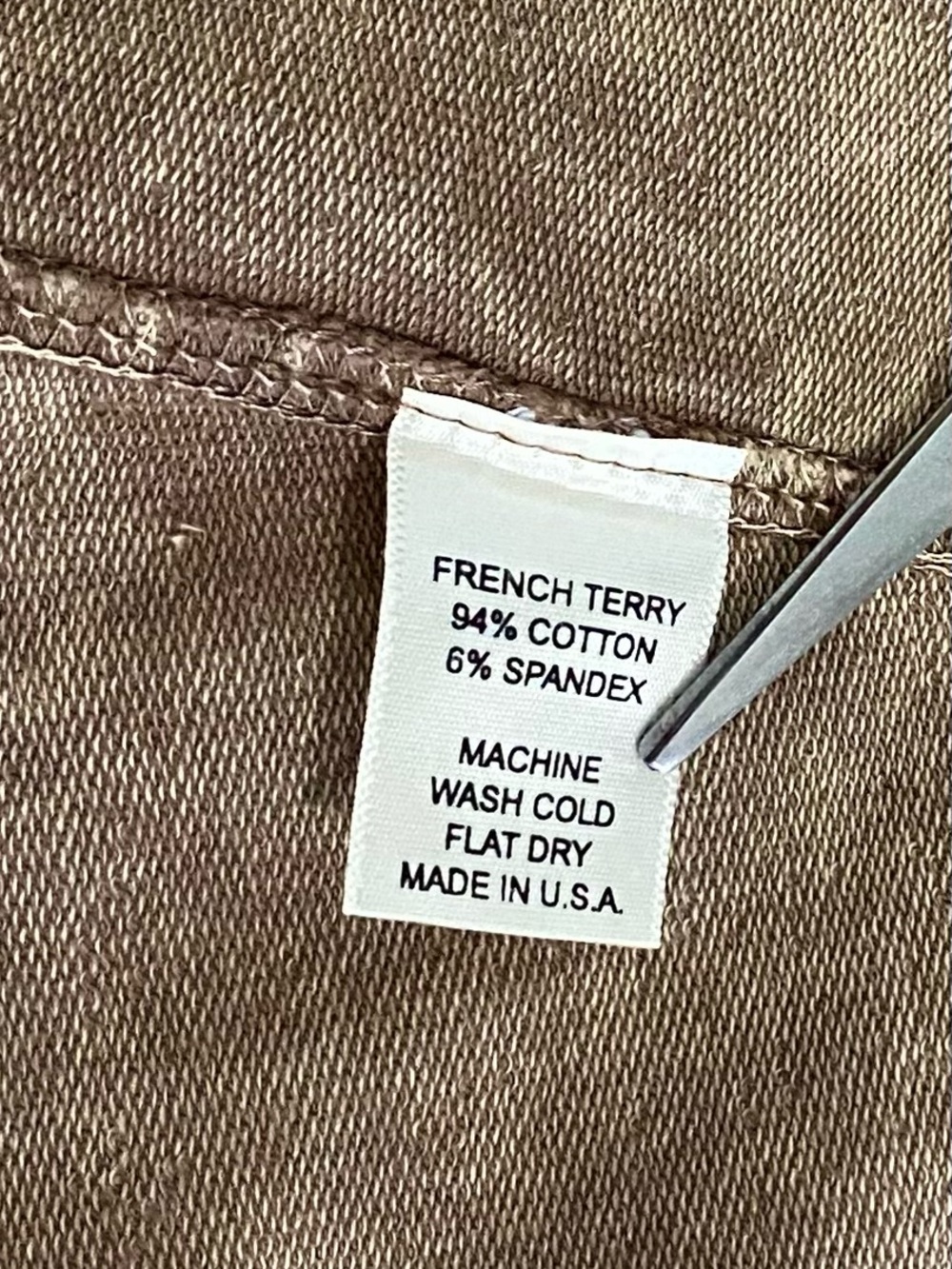 New Testimony Los Angeles Brown French Terry Long Open Front Vest Large NWOT - Picture 7 of 7